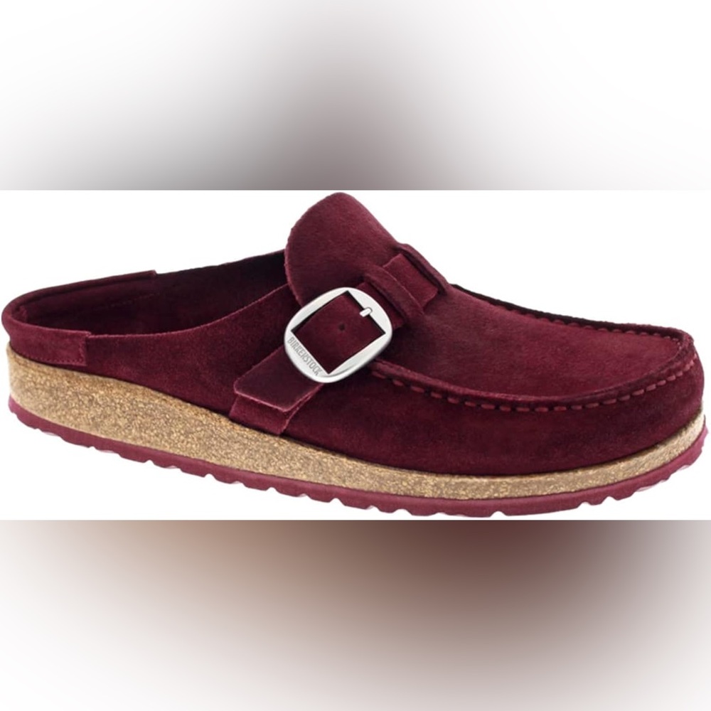 Birkenstock Buckley Women's Red Suede Mules Sz 40
